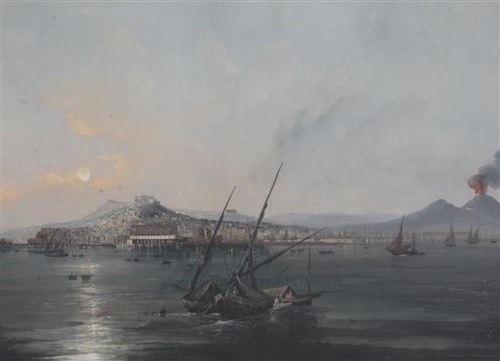 Luigi Roberto (Italian, 1845-1910) Napoli da Posillipo and Vico Neve, Mercator, N.1... 17 x 23.5in.